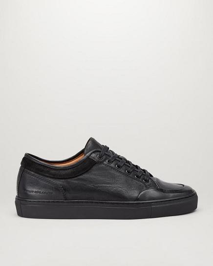 Basket Belstaff Homme Rally Low Top Noir Cuir Soldes LI2694730